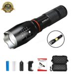 LED Flashlight, Magnetic Tactical Flashlight with COB Work Light,Waterproof High Lumens Flashlight with magnet,Super Bright 6 Modes Ideal for Camping Hiking, Emergency Flashlight With 18650 Battery