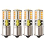 HGHC Led BA15s Bulb 12V AC/DC 1156 1141 S8 Single Contact Base, Waterproof Lamp, 5 Watt Warm White 3000K 500LM for Boat, RV, Auto Car, Outdoor Landscape Lighting etc (Pack of 4)