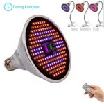 LED Grow Light Bulb Full Spectrum,JCBritw Plant Growing Lamp with Timer Grow Lights with Switch for Indoor Plants Greenhouse Hydroponic Veg and Flower (24W, Three Mode Switch, E26)