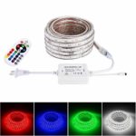 Brillihood Flexible LED RGB Neon Light, Multi Color Changing SMD 5050 LEDs, 110-120V AC, Dimmable Rope Light, Outdoor IP65 LED Strip + Remote Controller, Christmas Holiday Decoration (10m/32.8ft)