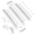 [New] EShine White Finish 3 12 inch Panels LED Dimmable Under Cabinet Lighting Kit, Hand Wave Activated – Touchless Dimming Control, Warm White (3000K)