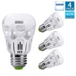 SANSI 40 watt Equivalent 5w LED Light Bulbs 5000k Daylight Bright White A15 LED Bulb E26 Medium Base 500 Lumens Non-dimmable Energy Saving Bulbs for Ceiling Fans Lamps 5-Year Warranty (4-Pack)