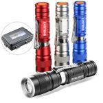 Pack of 4 Flashlights, BYB 180 Lumens Small Flashlight Super Bright Zoomable Mini Pocket LED Flashlight with Clip, 3 Modes for Outdoors and Indoors (Camping, Hiking, Emergency, Kids)