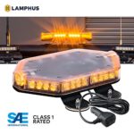 LAMPHUS NanoFlare NFMB40 12″ 40W LED Mini Light Bar [SAE Class 1] [72 Flash Patterns] [12ft Cord] [Magnet or Permanent] Emergency Strobe Hazard Warning Light – Amber