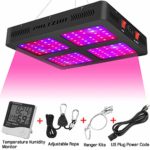 Phlizon Newest 1200W LED Plant Grow Light,with Thermometer Humidity Monitor,with Adjustable Rope,Full Spectrum Double Switch Plant Light for Indoor Plants Veg and Flower- 1200W(10W LEDs 120Pcs)