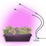 BriteLabs LED Grow Light for Indoor House Plants and Garden, 20W Plant Lights with 40 Red Blue Spectrum LEDs, Adjustable Dual Head Gooseneck Growing Lamps with Stand, 9 Dimmable Levels 3/9/12H Timer