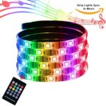 LED Strip Lights Sync to Music,XYOP USB Powered Music Strip Lights with Remote LED Strip Rope Lights Color Changing Lights Waterproof LED String Lights Kit for Home Party Bar Wedding Decor–7.5Ft/2.5M