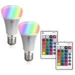 Z RGB LED Bulbs Color Changing Light Bulbs Dimmable 10W E26 Base Daylight White Remote Controller A19 Flood Light Bulb 100 Watt Equivalent (2 Pack)