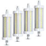 Luxvista 15W R7S LED Bulb 118mm J Type Double Ended Tungsten Halogen Replacement for Floodlight, Advertising Lighting Work and Security Lights, Daylight 6000K (4-Pack)