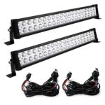 LED Light Bar YITAMOTOR 2PCS 24 inch Light Bar Spot Flood Combo Offroad Driving Lights with Wiring Harness for ATV, Jeep, Truck, 4×4, 4WD, Trailer, UTV, Boat, 120W – 10,800 Lumens, 3 Years Warranty