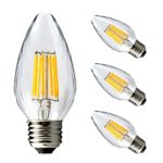 BRIMAX F15 8W Filament Led Porch Post Light Bulb Outdoor, 75W – 80W Incandescent Equivalent, E26 Medium Base Dimmable 2700K Warm White Flame Wrinkle Glass, for Ceiling Fan and Lantern Lamp, 4pack