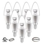 leonlight Candelabra LED Light Bulbs,40 Watt Equivalent 3000K Soft White Dimmable B11 Clear Candle Light Bulbs E12 Base,10 Pack