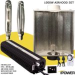 iPower 1000 Watt HPS MH Digital Dimmable Grow Light System Kits Air Cooled Reflector Hood Set