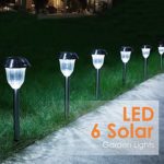 Aglaia Solar Lights Outdoor, Solar Garden Lights, Solar Pathway Lights, Stainless Steel Waterproof LED Outdoor Lights, Security Landscape Lighting, Pathway, Driveway, Patio, Yard Decoration (6 Pack)