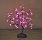 Lightshare 18-inch Crystal Flower LED Bonsai Tree, Pink Light, 36 LED Lights, Battery Powered or DC adapter(included), Built-in timer