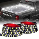 AMBOTHER 2PCS 60”Cargo Truck Bed Lights Strip Flexible Light bar White LED light for Truck Boat Pickup RV SUV,With On-Off Switch Fuse 2-Way Splitter Cable,No-Drill,1 Year Warranty