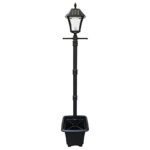 Gama Sonic GS-105PLSG Baytown II Resin Dual Led Color Solar Powered Lamp Post with EZ-Anchor and Planter Base, Black, Large
