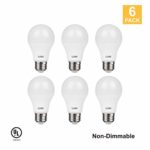 LUNO A19 Non-Dimmable LED Bulb, 11W (75W Equivalent), 1100 Lumen, 4000K (Neutral White), Medium Base (E26), UL Certified (6-Pack)