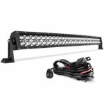 LED Light Bar AUTO 4D 32 Inch Curved Led Work Light 300W with 8ft Wiring Harness Kit, 30000LM Offroad Driving Fog Lamp Marine Boating Lights IP68 WATERPROOF Spot & Flood Combo Beam, 2 Year Warranty