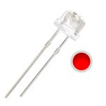 Chanzon 100 pcs 5mm Red LED Diode Lights (Clear Straw Hat Transparent DC 2V 20mA) Super Bright Lighting Bulb Lamps Electronics Components Light Emitting Diodes
