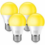 Minger Bug Light Bulb Yellow LED Bulbs, Amber Bug Free Light Bulb Outdoor Porch Lights LED Warm Bulb 40W Equivalent (5W 550Lumens E26/E27), Outdoor Lighting Lamp for Patio Hallway Garage