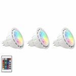 Makergroup Upgraded RGB MR16 LED Spotlights Warm White+15 Colors Choices and 4-Level Brightness GU5.3 Light Bulbs with Remote Control 5W 12VAC/DC 3-Pack