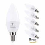 Sailstar 6W(60 Watt Equivalent) LED Candelabra Bulb Light,600 Lumens,High CRI,E12 Candelabra Base,Warm White 2700K,B11 Decorative Bulb for Ceiling Fan & Chandelier,Non-Dimmable Pack of 6
