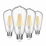 Vintage LED Edison Bulb Dimmable 8W ST64 Led Filament Light Bulb 2700K Soft White 820 Lumen 75-100W Incandescent Equivalent E26 Medium Base Decorative Antique Bright Bulbs for Bathroom Kitchen, 4 Pack