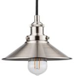 Andante LED Industrial Kitchen Pendant Light – Brushed Nickel Hanging Fixture – Linea di Liara LL-P407-LED-BN