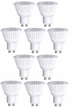 10 Pack Bioluz LED GU10 LED Bulbs 50W Halogen Replacement Dimmable 6.5w 3000K 120v UL Listed (Pack of 10)