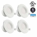 TORCHSTAR 4 PACK 6″ LED Recessed Downlight with Junction Box, 9W (80W Equivalent) Dimmable LED Ceiling Light Fixture, IC-Rated & Air Tight, Wet Location, 5000K Daylight, UL-listed, 5 Years Warranty