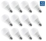 Hyperikon A19 LED Light Bulb, 14W (100W Equivalent), 4000K (Daylight Glow), 1540 Lumens, Non-Dimmable, Medium Screw Base (E26), UL-Listed – Great for Pendant Fixtures, Bedrooms, Lamps (12 Pack)