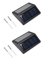 Wewalab Solar Light Outdoor,2 Packs Useful Solar 6 LED Outdoor Stair Lights,Suitable For Use As Outdoor Lead Lights, Staircase Lights(Battery included)