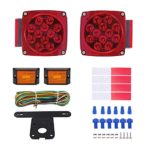 Square Submersible Trailer Light Kit | DC12V Red White LED | Waterproof Trailer Boat Trailer Lights for Truck RV Van Marine Pickup Jeep (Trailer light set)