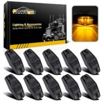 Partsam 10pcs Marker Clearance Trailer Smoke Lens/Amber Side Lamps Replacements Fender Mount Lights, Sealed Mini LED Side Marker, Clearance or Identification Lights 2 Diodes(2.54″ x 1.06″)
