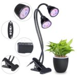 Amats 2018 LED Plant Growth lamp 10W, 4 dimming 100% / 75% / 50% / 25%, 3 Kinds of Timing time 3/6/12, Advanced Double-Head 360 Adjustable gooseneck LED Plant Growth lamp, for Indoor Plant Growth