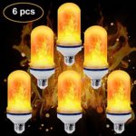 6-Pack Led Flame Light Bulbs, AUSAYE LED Burning Light Flicker Flame Lamp Bulb Fire Effect Decorative Bulb (6 Pieces)