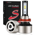 Warmoon H11 Led Headlight Bulb,Upgrade Version 45W Ultra Brightness 6000Lm 360°Beam Angle 6500K Cool white All-in-One Built-in Canbus led headlight bulbs-3 Year Warranty[Fits H8 H9 and H11]
