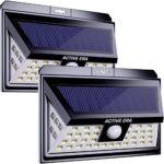 Active Era Solar Powered Wireless Outdoor 44 x LED Security Light with Motion Sensor & Waterproof Design, Bright Solar Lights for Front Door, Patio, Back Yard, Driveway, Steps & Garage (2 Pack)