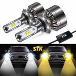 H4 9003 Led Headlight Bulb, Dual Color 6000K&3000K 8000LM HB2 Hi/Lo Conversion Kit with Anti Flickering Decoder – Cool White&Golden Yellow – 2 Year Warranty