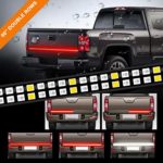LPENG 60” double Rows LED Truck Tailgate Light Bar Strip Red/White Reverse Brake Stop Turn Signal Parking Running Weatherproof No-Drill Installation Universal truck car SUV