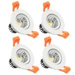 LightingWill 4-Pack 3W CRI80 2inch(51mm) LED Downlight Dimmable COB Directional Retrofit Kit 220LM Recessed Ceiling Can Light Trim Warm White 3000K-3500K 25W Halogen Bulbs Equivalent
