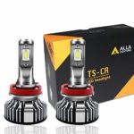 Alla Lighting 10000lm LED H11 Headlight Bulbs Extremely Super Bright TS-CR H8 H9 H11 LED Headlight Bulbs Conversion Kits H11 Bulb, 6000K Xenon White (Set of 2)