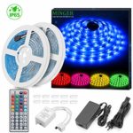 Minger LED Strip Lights Kit, Waterproof 2x5m(32.8ft in Total) 5050 RGB 300led Strips Lighting Flexible Color Changing with 44 Key IR Remote Ideal for Home, Kitchen, Christams, DC 12V 4A UL Listed