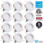 TORCHSTAR 15W 6inch Wet Location CRI90+ Dimmable 90W Equivalent Retrofit LED Recessed Lighting Fixture, Energy Star & ETL Classified Ceiling Light,2700K Soft White 1250lm Remodel Downlight, 12-Pack