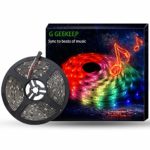 G GEEKEEP Music Activated LED Strip Lights,16.4ft/5m 12V Color Changing Rope Lights Pulse to Beats of Music …