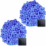 VMANOO Solar Christmas Lights, 72ft 22m 200 LED 8 Modes Solar String Lights for Outdoor, Indoor, Gardens, Homes, Party, Wedding, Halloween Decorations, Waterproof (Blue-2 Pack)