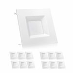 Parmida (12 Pack) 6 inch Dimmable LED Retrofit Recessed Downlight, 15W (100W Replacement), Square Trim, 5000K (Day Light), 1040LM, ENERGY STAR & ETL, LED Ceiling Can Light Fixture
