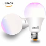 Smart Led Light Bulb 100 Watt Equivalent WiFi A19 Dimmable Color Changing RGBW Bulbs 10W E26/27 Medium Screw Base No Hub Required Light Bulbs Compatible with Alexa and Google Assistant – 2 Pack
