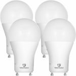 Great Eagle LED A19 Light Bulb with GU24 Twist-in Base. 14W (100W Replacement), 1550 Lumens, Dimmable, UL Listed, Bright White 3000K (4-Pack)